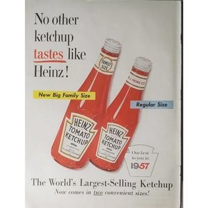 Heinz Tomato Ketchup Print Ad 1957